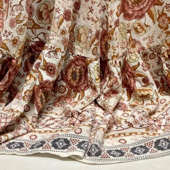 Tie Front Wrap Dress Women's Medium Multicolor Floral Rayon Blend Flowy GUC - Picture 9 of 13